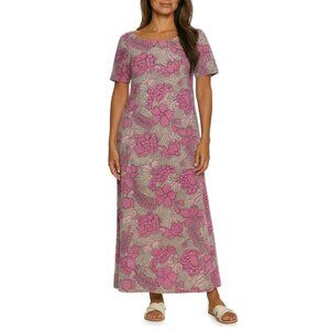 Vintage 1960s Hawaiian Pake Muu Floral Maxi Dress